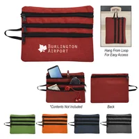 Heathered Tech Accessory Travel Bag — Gray