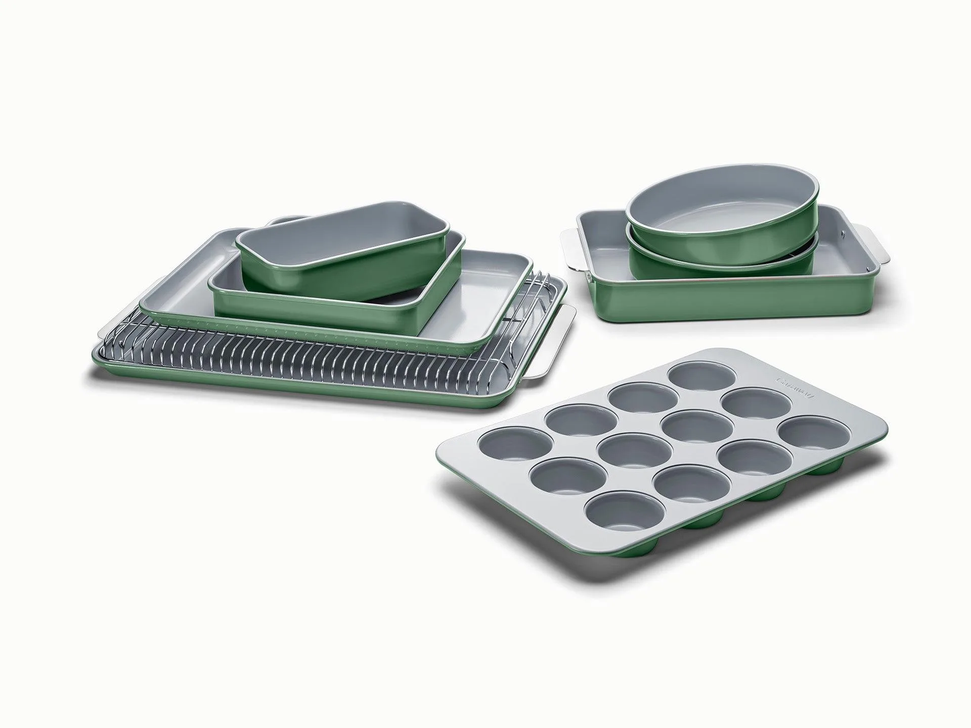 Caraway 11Pc Non-Toxic Nonstick Ceramic Mega Bakeware Set - Sage