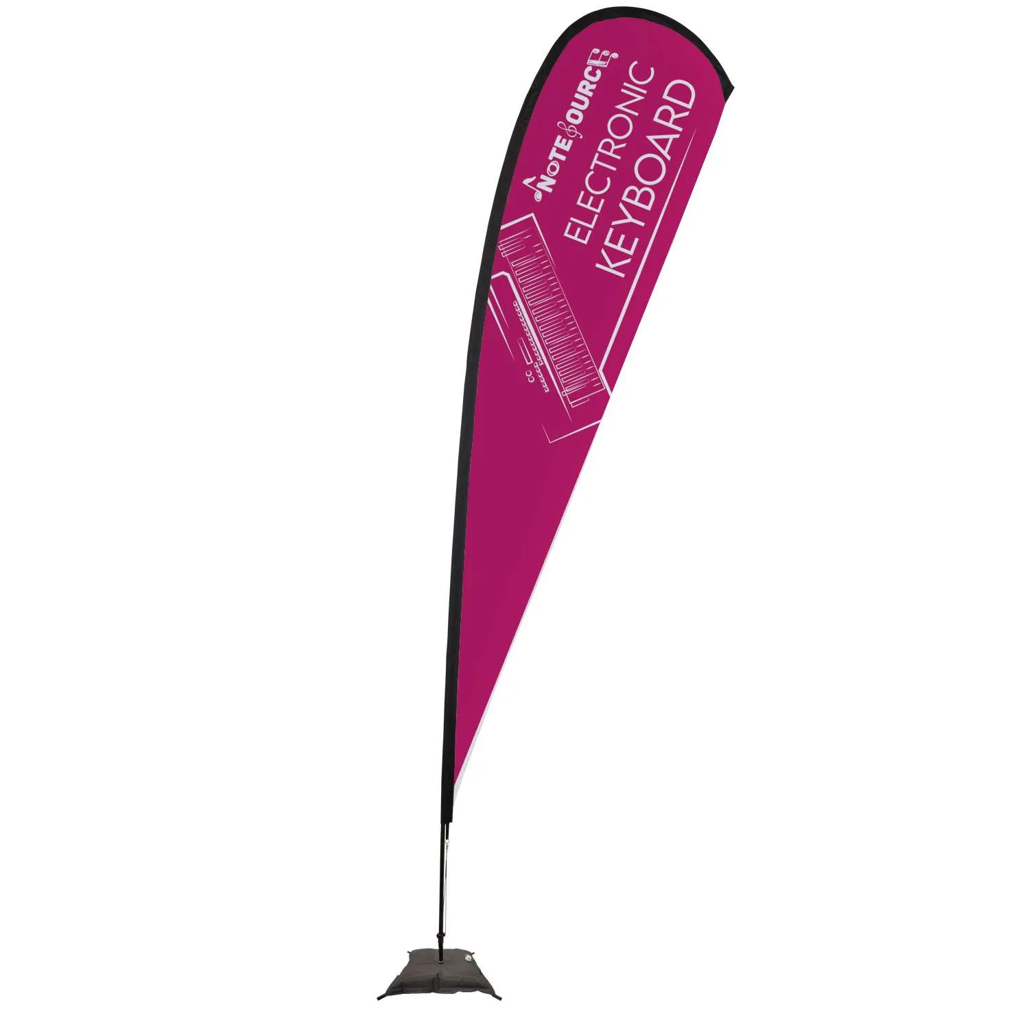 15' Elite Teardrop Nylon Sail Sign Flag, 1-Sided, Scissor