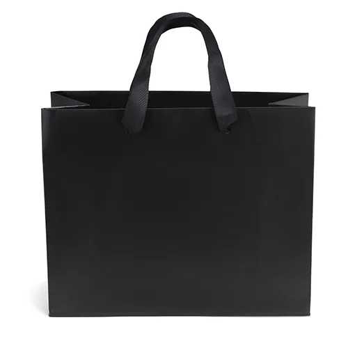 Victoria™ - Ribbon Handle Matte Eurotote - Foil Print (10" x 4" x 8") view 2