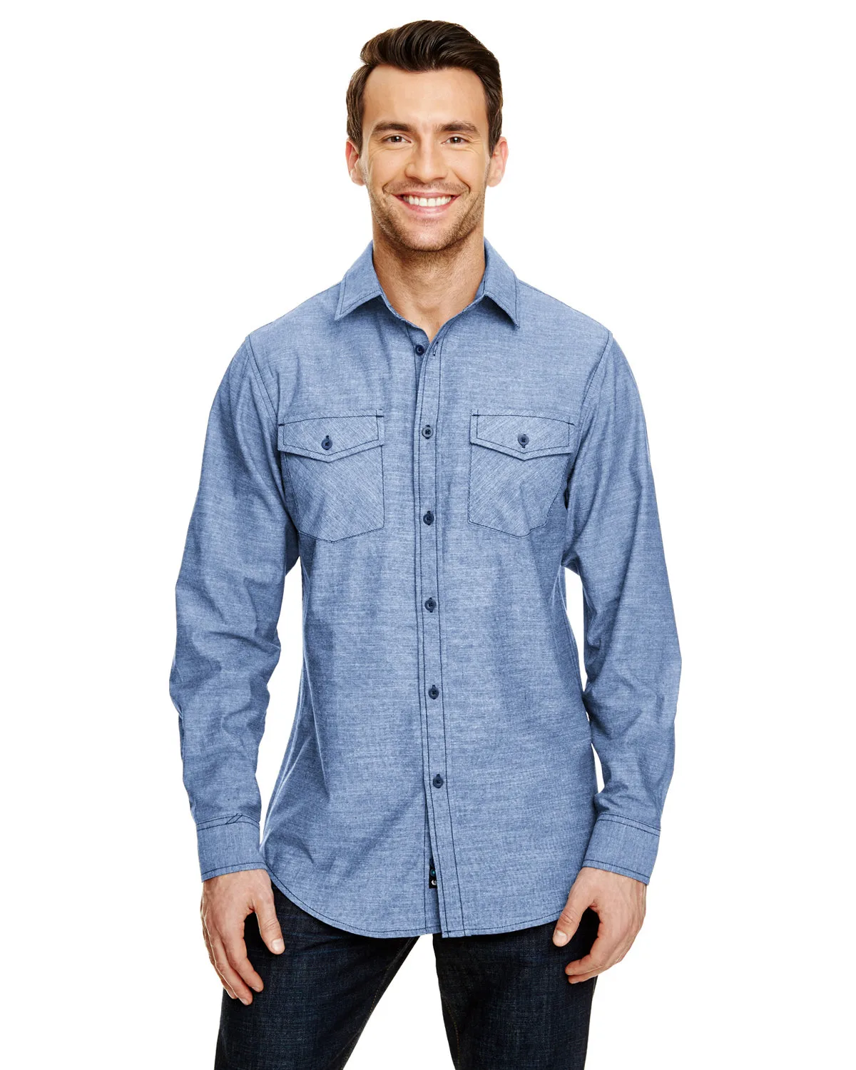 Burnside Men's Chambray Woven Shirt view 2