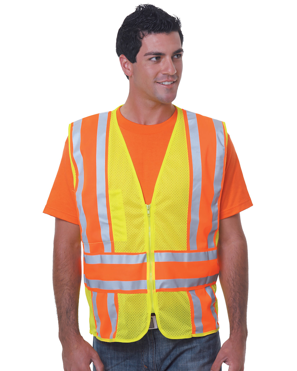 BAYSIDE Unisex USA Made Class 2, Level 2 ANSI High Vis Mesh Safety Vest