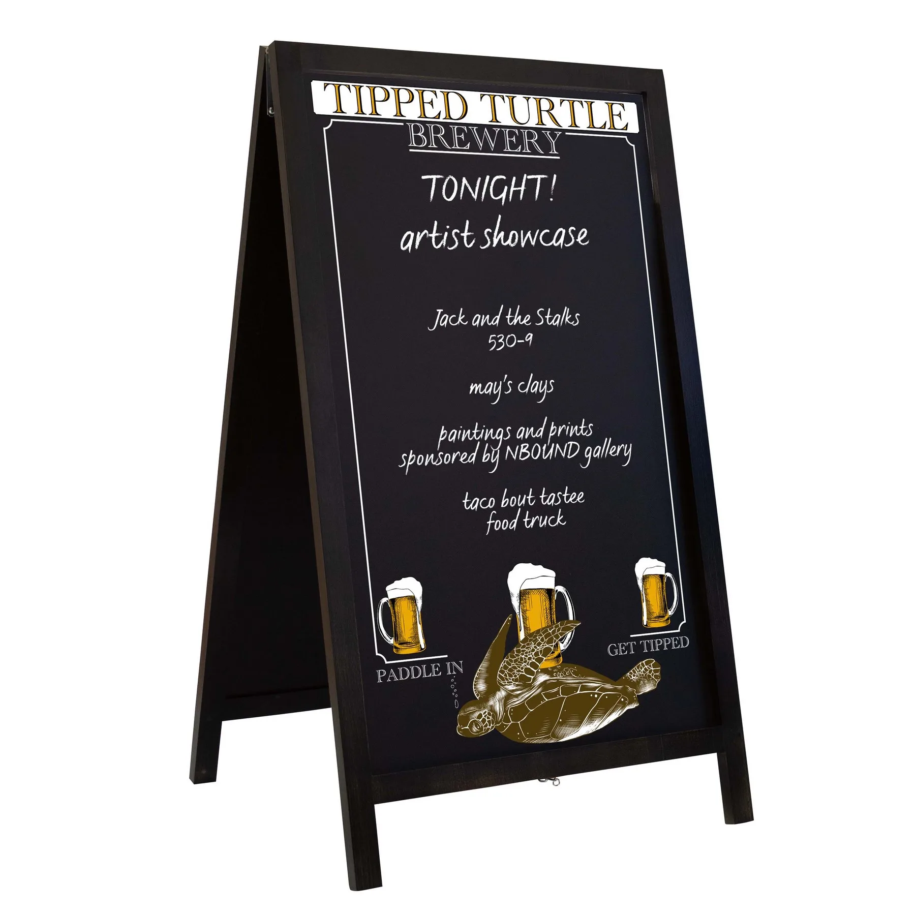 46" Deluxe Wood A-Frame Imprinted Chalkboard Kit view 4