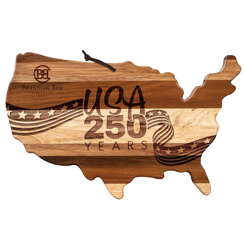 Limited Edition Rock & Branch® Shiplap Series USA 250 Years Shaped Wood Serving & Cutting Board