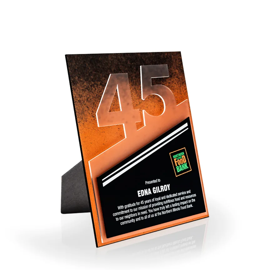 45 Year Flow Acrylic Award Plaque