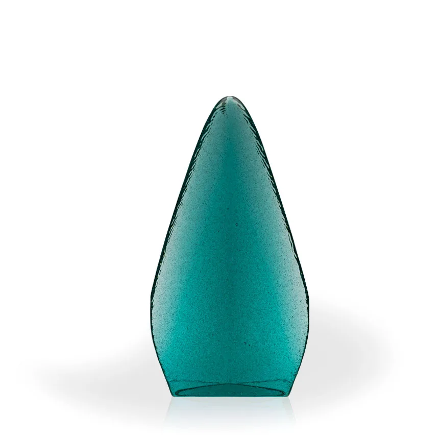 Apogee Teal Recycled Glass Tower Award, 10.5" view 2