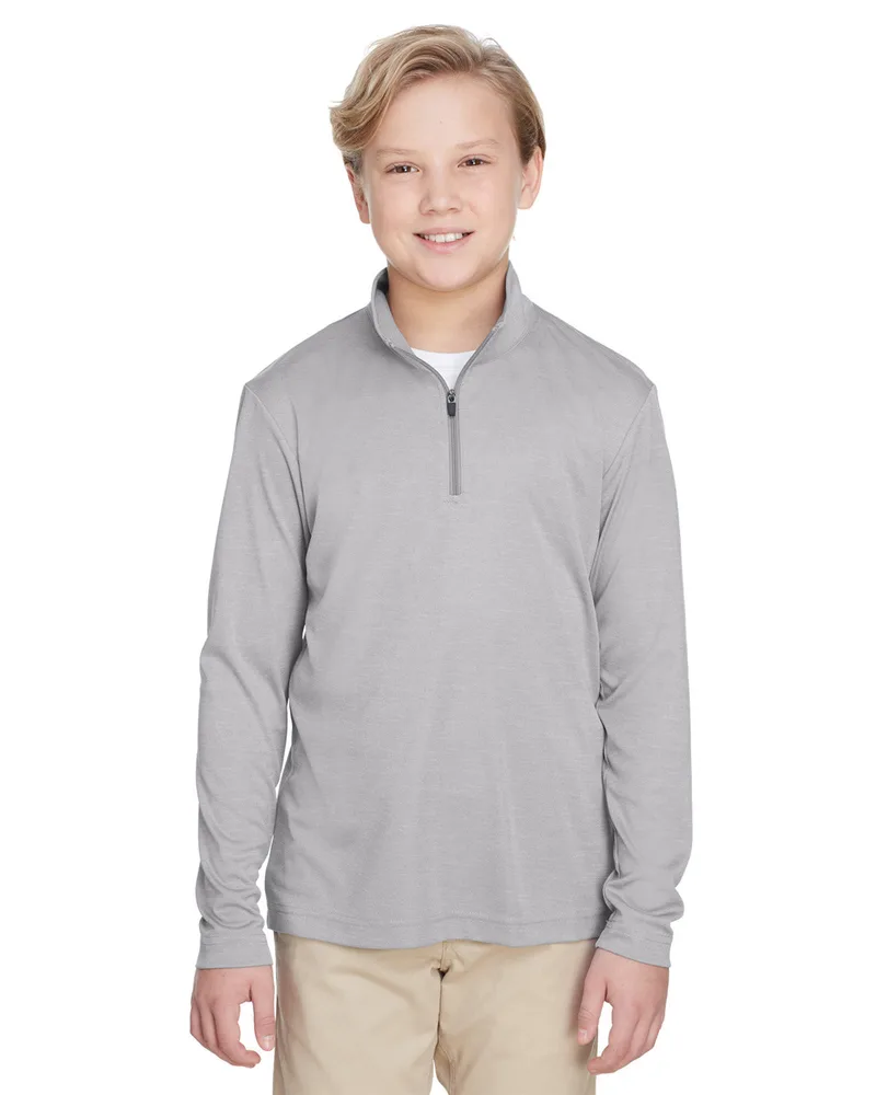 Team 365 Youth Zone Sonic Heather Performance Quarter-Zip Pullover Sweater