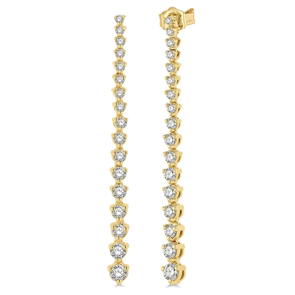 Jilco Inc Diamond Dangle Drop Earrings - Yellow Gold 1.00twt