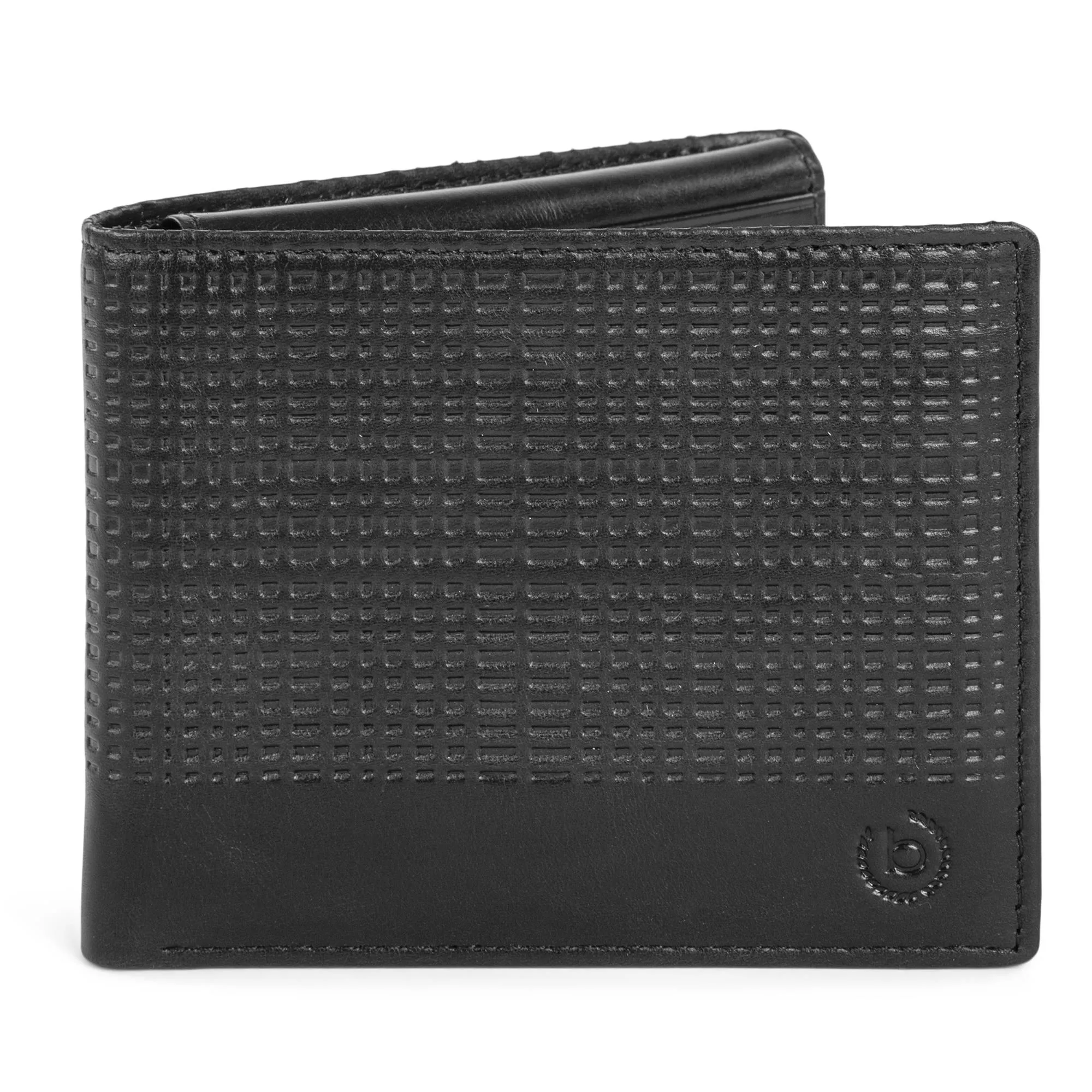 Bugatti Debossed Collection- Black Flip Up Wallet-Leather
