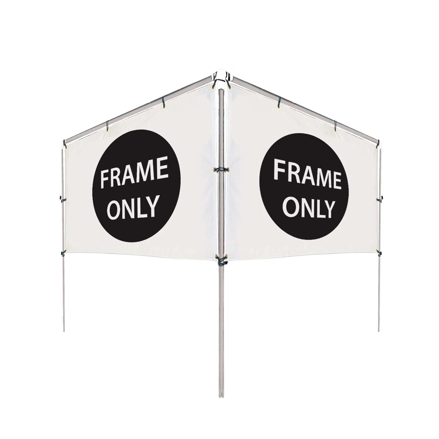 10'W x 5'H In-Ground Banner Hardware - V-Shape Banner