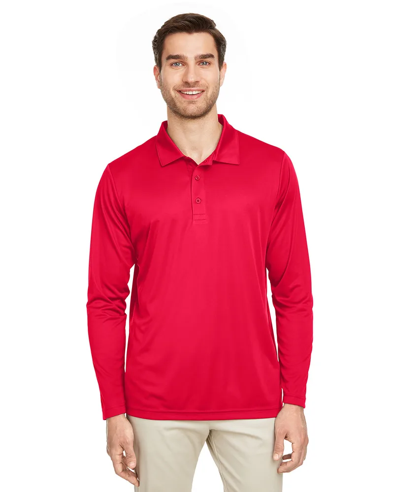 Team 365 Men's Zone Performance Long Sleeve Polo Shirt view 5