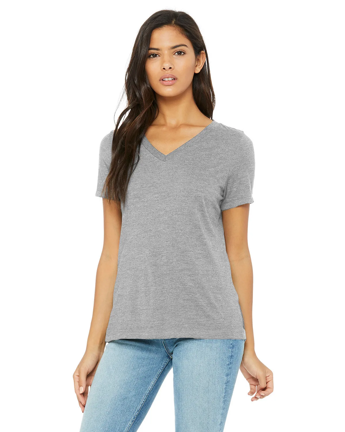 Bella+Canvas® Women's Relaxed Heather CVC V-Neck T-Shirt