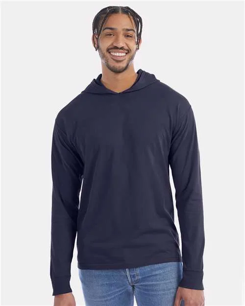 Hanes® ComfortWash™ Unisex Garment-Dyed Jersey Hooded Long Sleeve T-Shirt