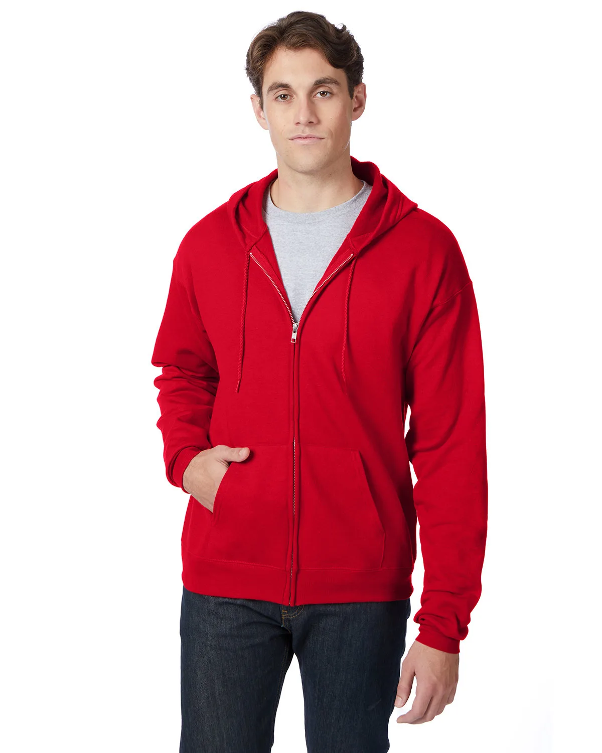 Hanes Printables Adult EcoSmart® Full-Zip Hooded Sweatshirt view 4