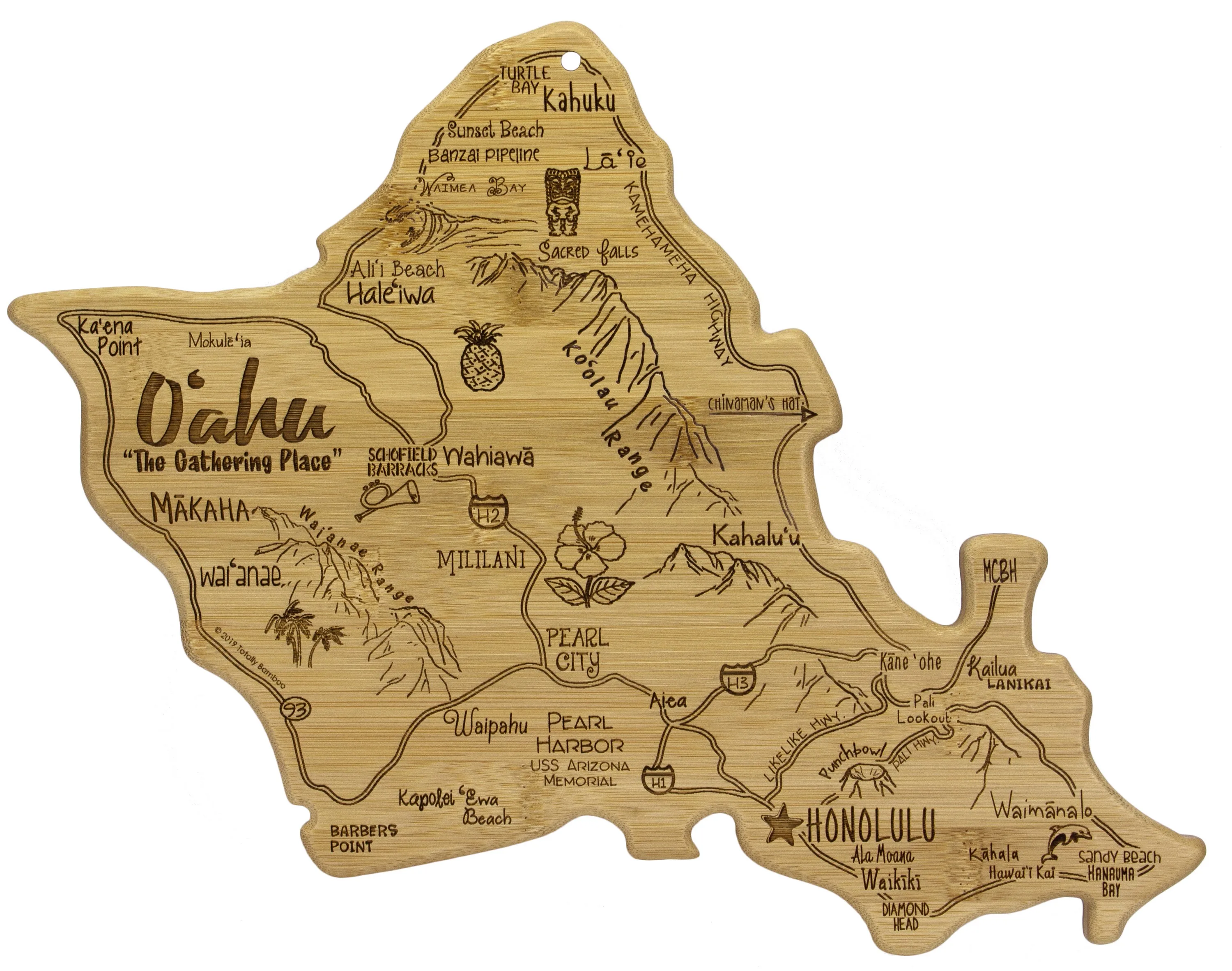 Destination Oahu Hawaii Cutting & Serving Board