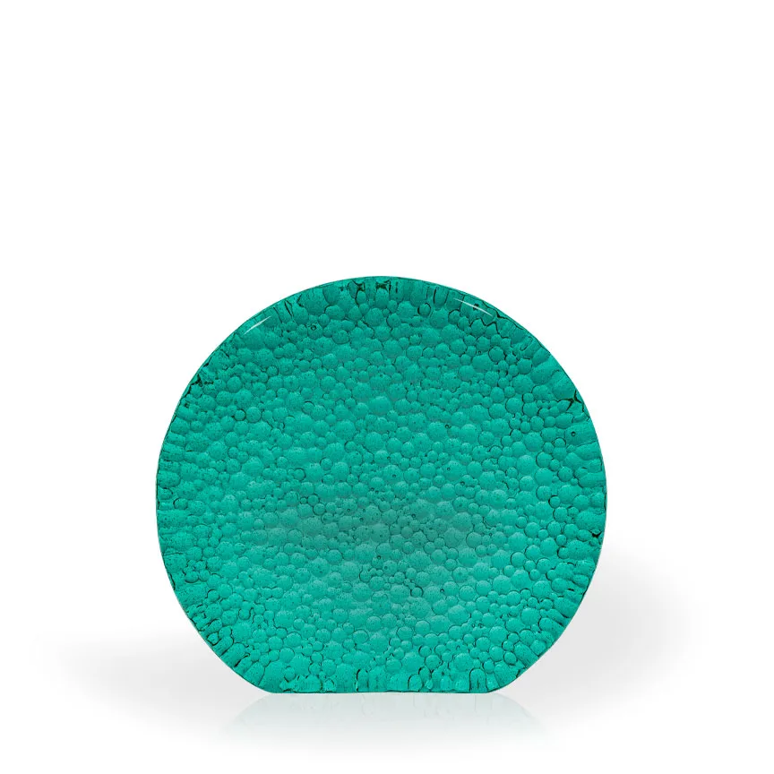 Sardinia Raindrop Teal Recycled Glass Award, 6" view 2