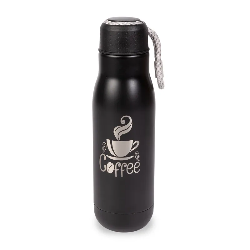 16 Oz. Matte Stainless Steel Insulated Vacuum Bottle w/Bungee Lid view 5