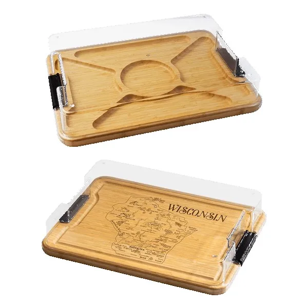 Flip Serve & Store Board - Rectangle with State Engraving view 2