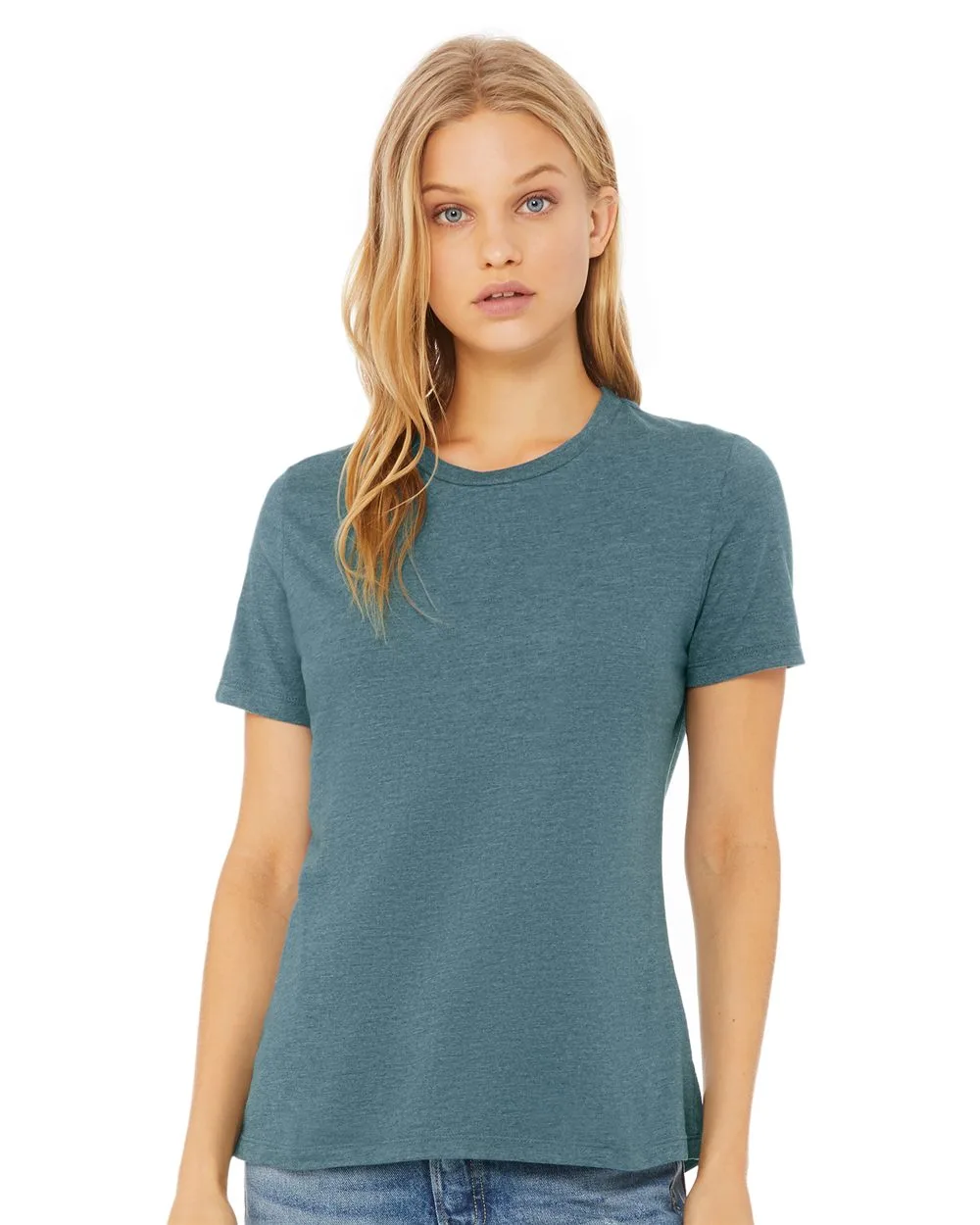 Bella+Canvas® Women's Relaxed Fit Heather CVC T-Shirt view 2