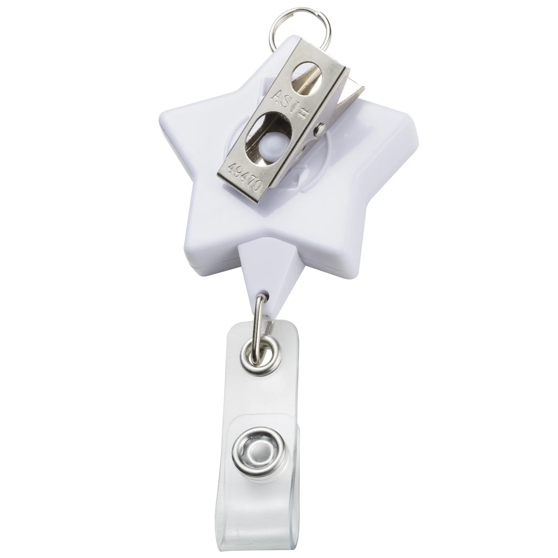 Jumbo Star Retractable Badge Reel w/lanyard attachment view 3