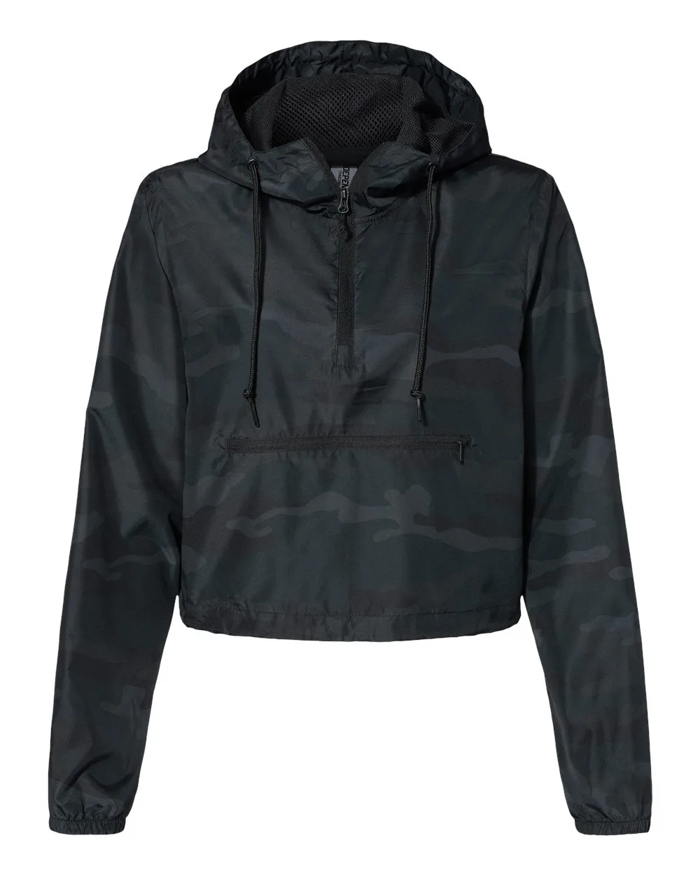 Independent Trading Co.® Women's Lightweight Quarter-Zip Pullover Crop Windbreaker Jacket view 4