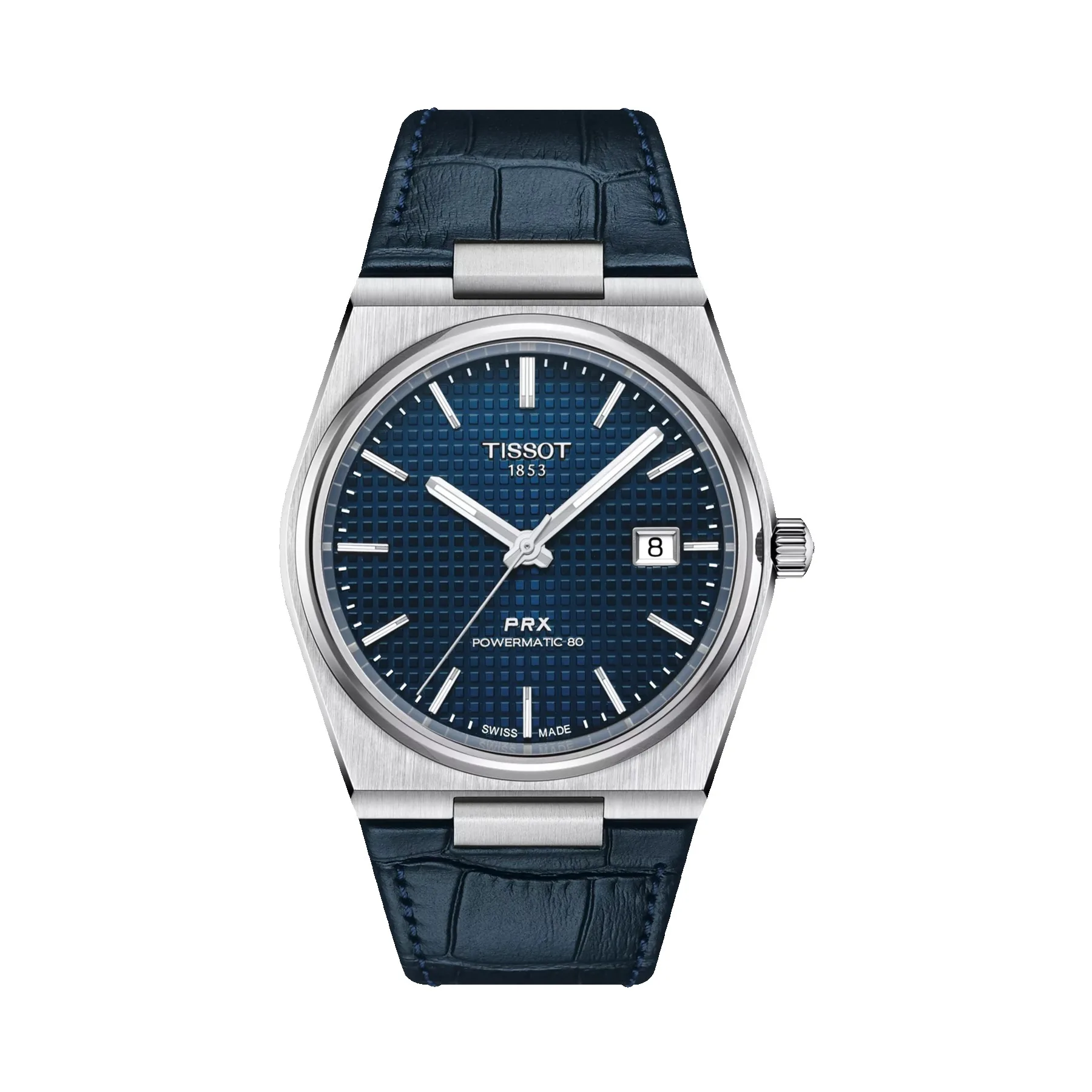 Tissot PRX Powermatic 80 Blue Alligator Leather Strap Watch