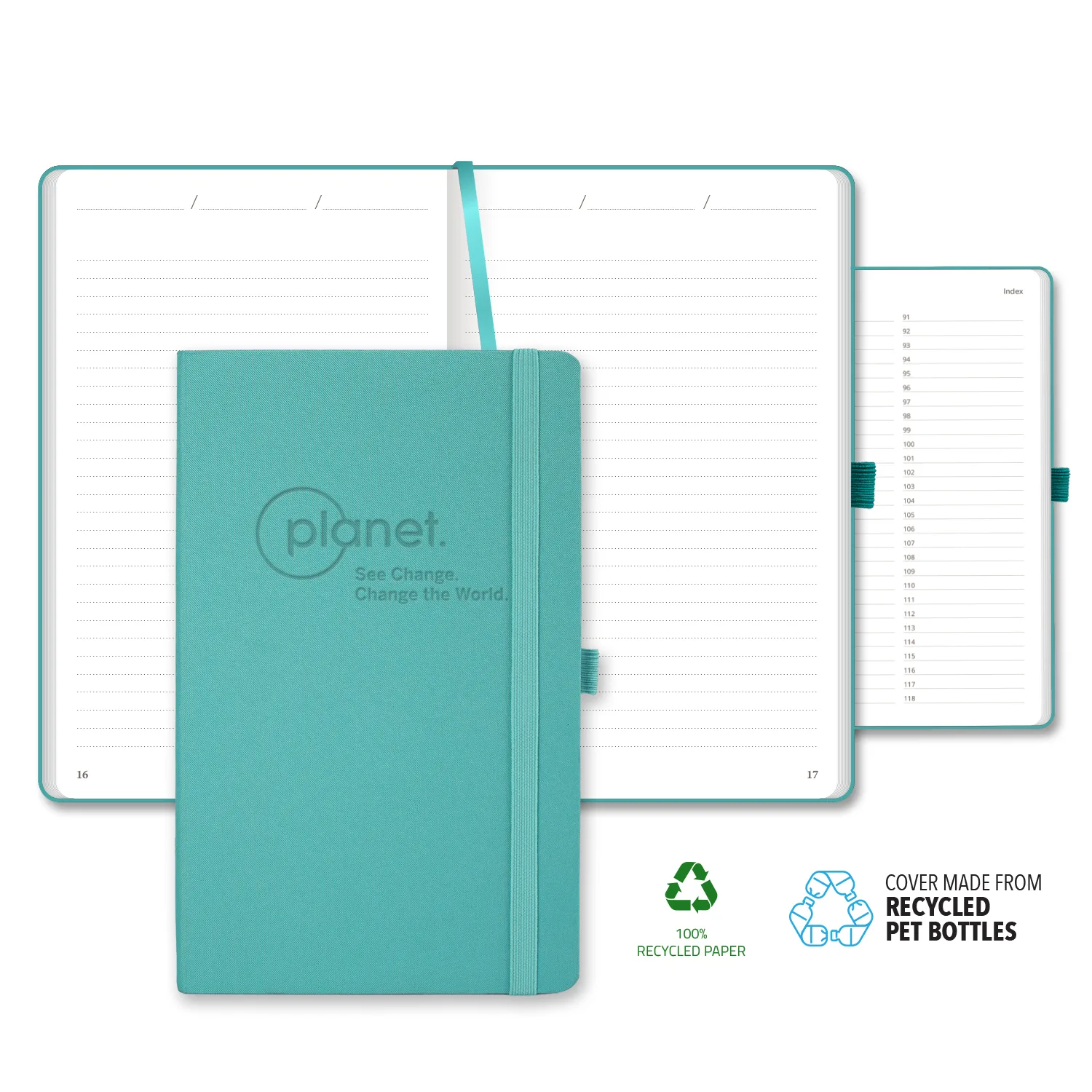 Castelli Oceano ECO rPET Medio Lined Recycled White Page Journal view 6