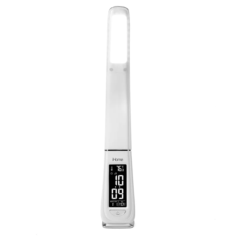iHome Powerlight Flex Foldable Led Lamp W/ Usb Charging & Alarm Clock White
