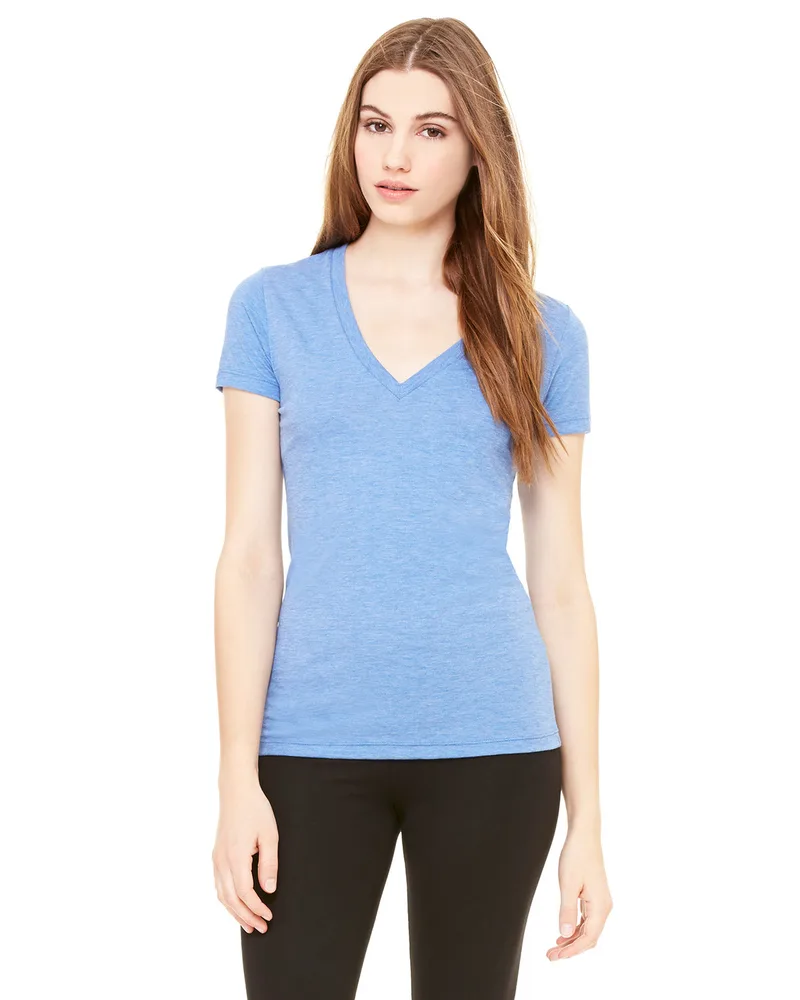 BELLA+CANVAS Ladies' Triblend Short-Sleeve Deep V-Neck T-Shirt view 3