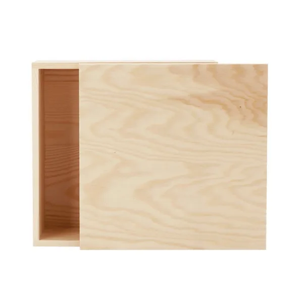 8" x 8" x 3.5" Large Square Wooden Box view 3