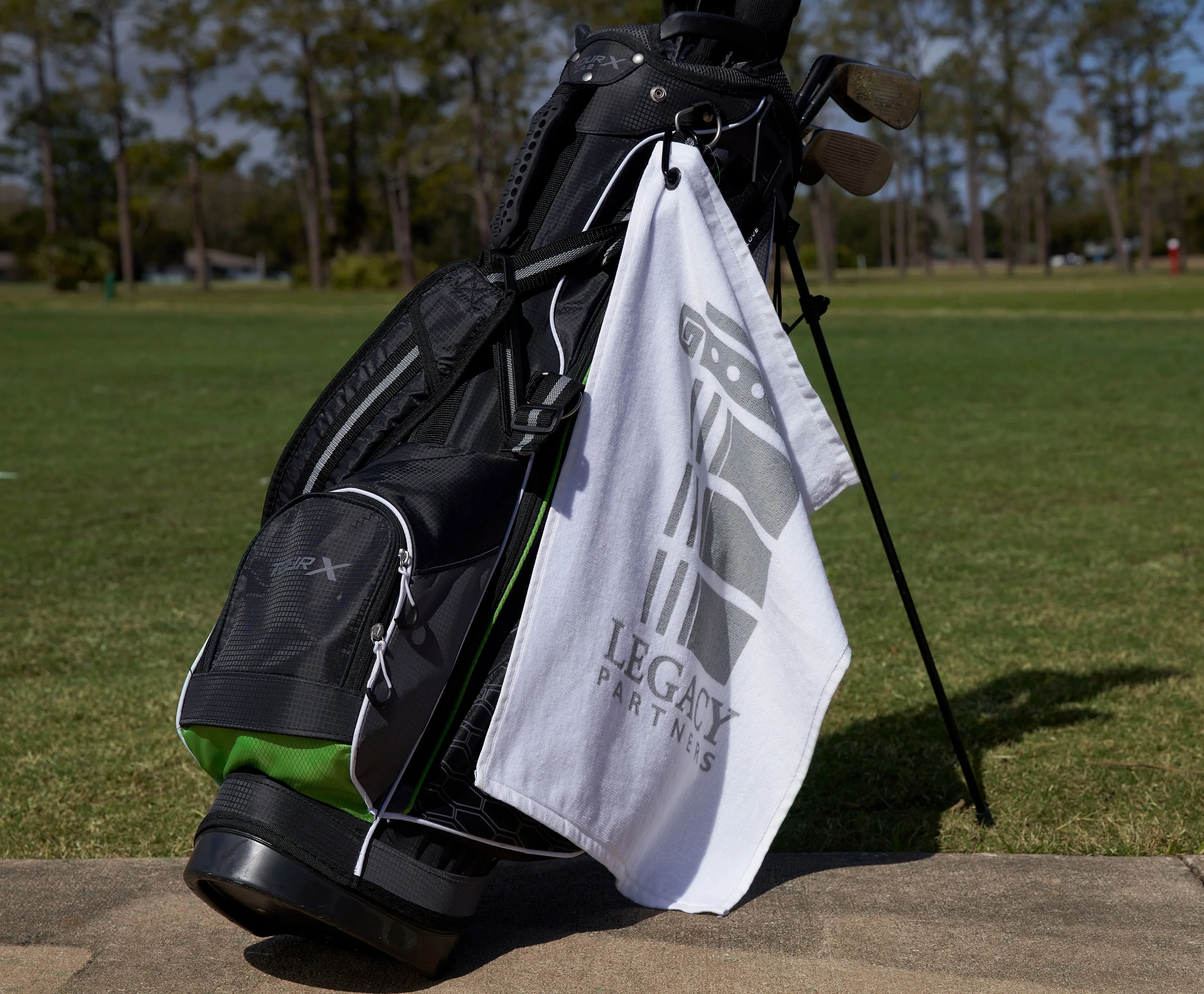 MaxxColor White Golf Towel ( 15" x 24" ) view 2
