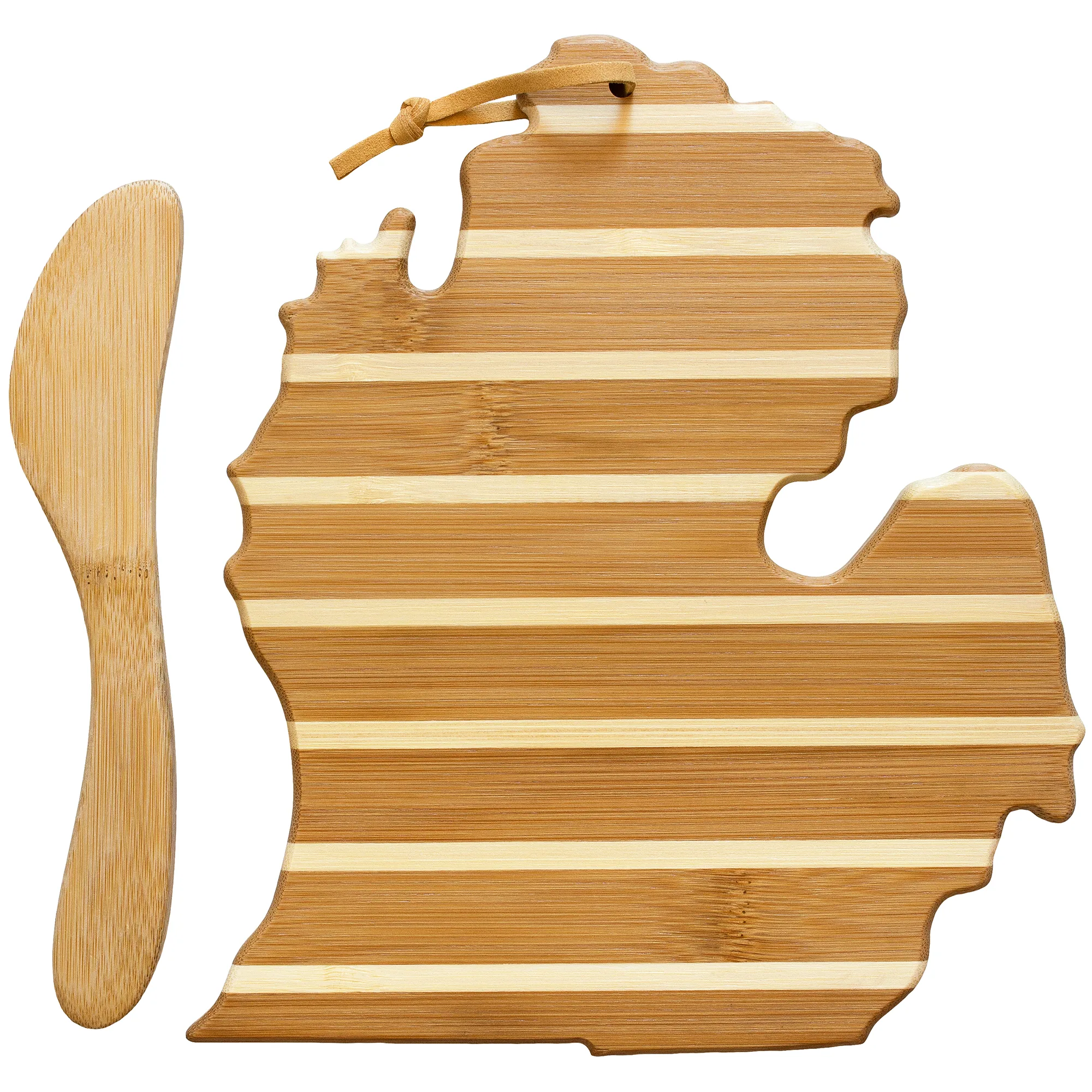Michigan Charcuterie Board with Spreader Knife Gift Set view 2