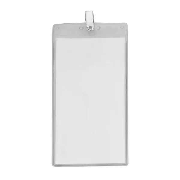 4" x 8" Blank Oversized Vertical Vinyl Pouch with Bulldog Clip