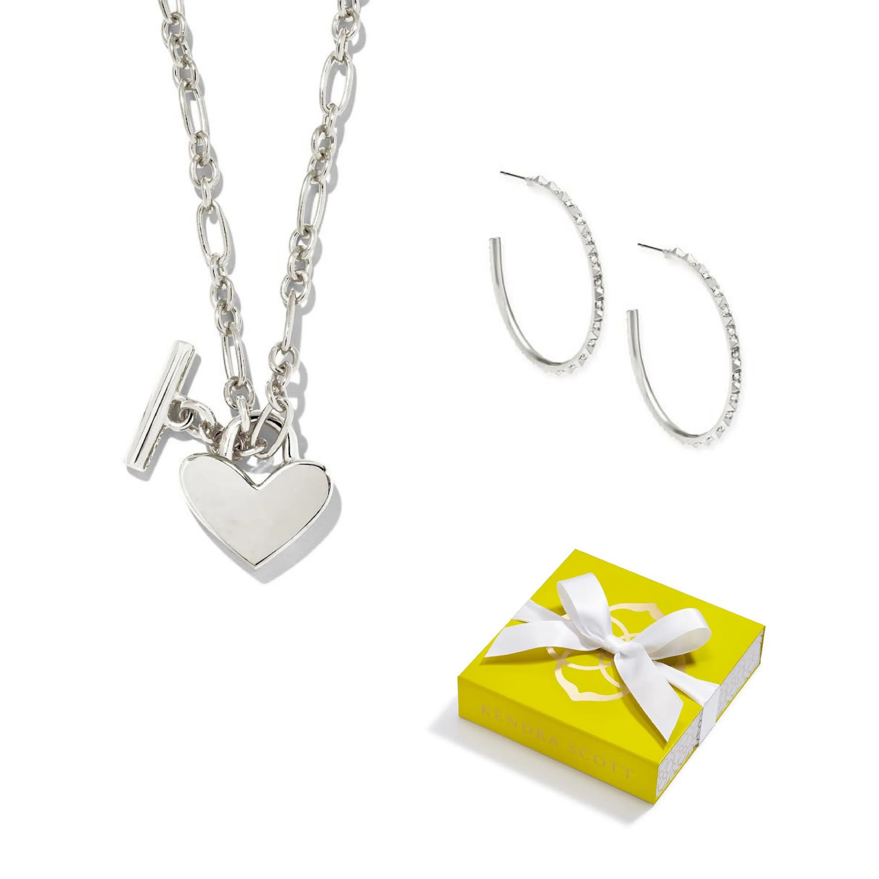 Kendra Scott Heart Padlock And Veronica Earrings Set