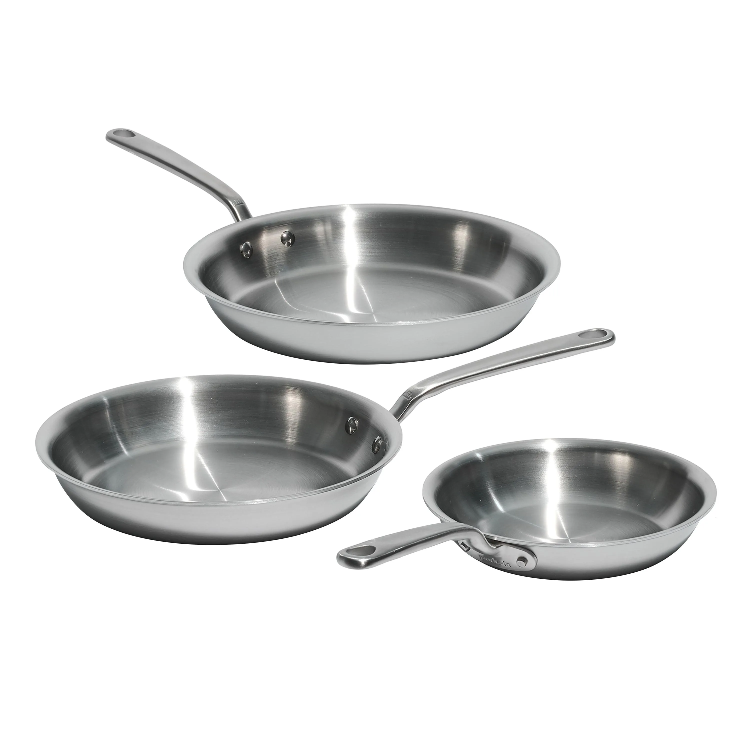 Made In 3-Piece Stainless Steel Frying Pan Set