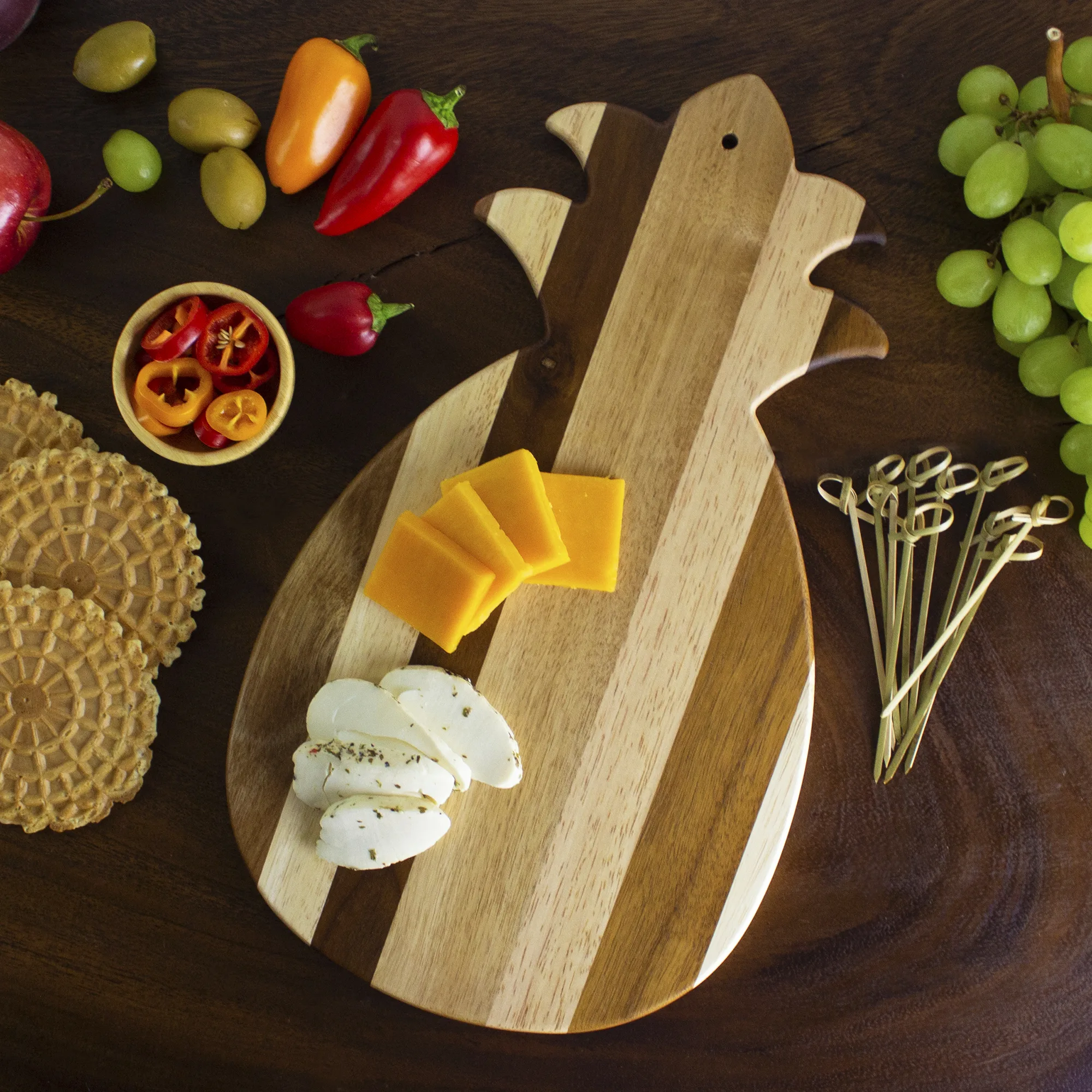 Rock & Branch® Shiplap Series Pineapple Shaped Wood Serving & Cutting Board view 2