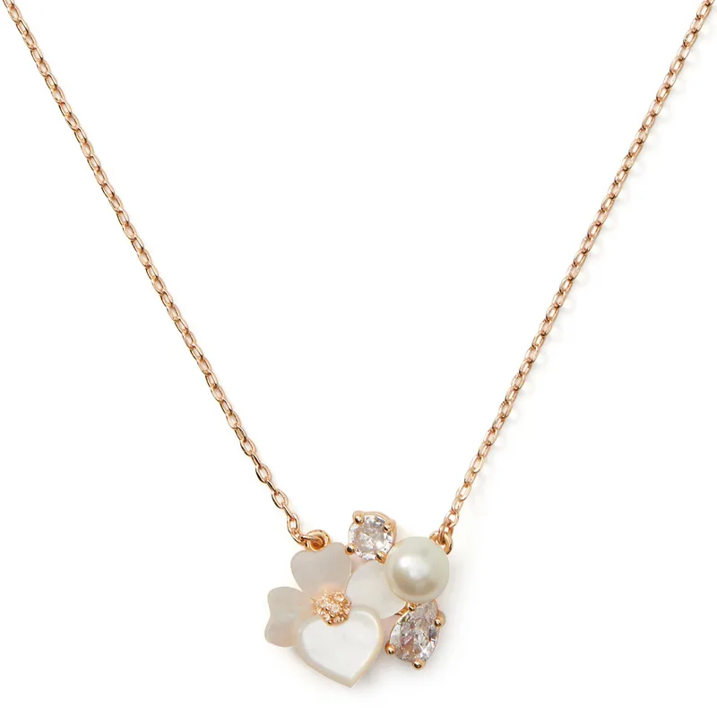 kate spade new york Precious Pansy Cluster Pendant - White Multi