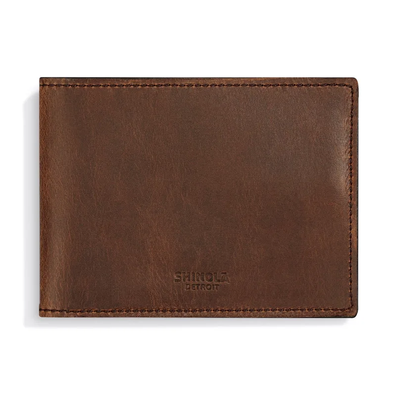 Shinola Slim Bifold Wallet Brown