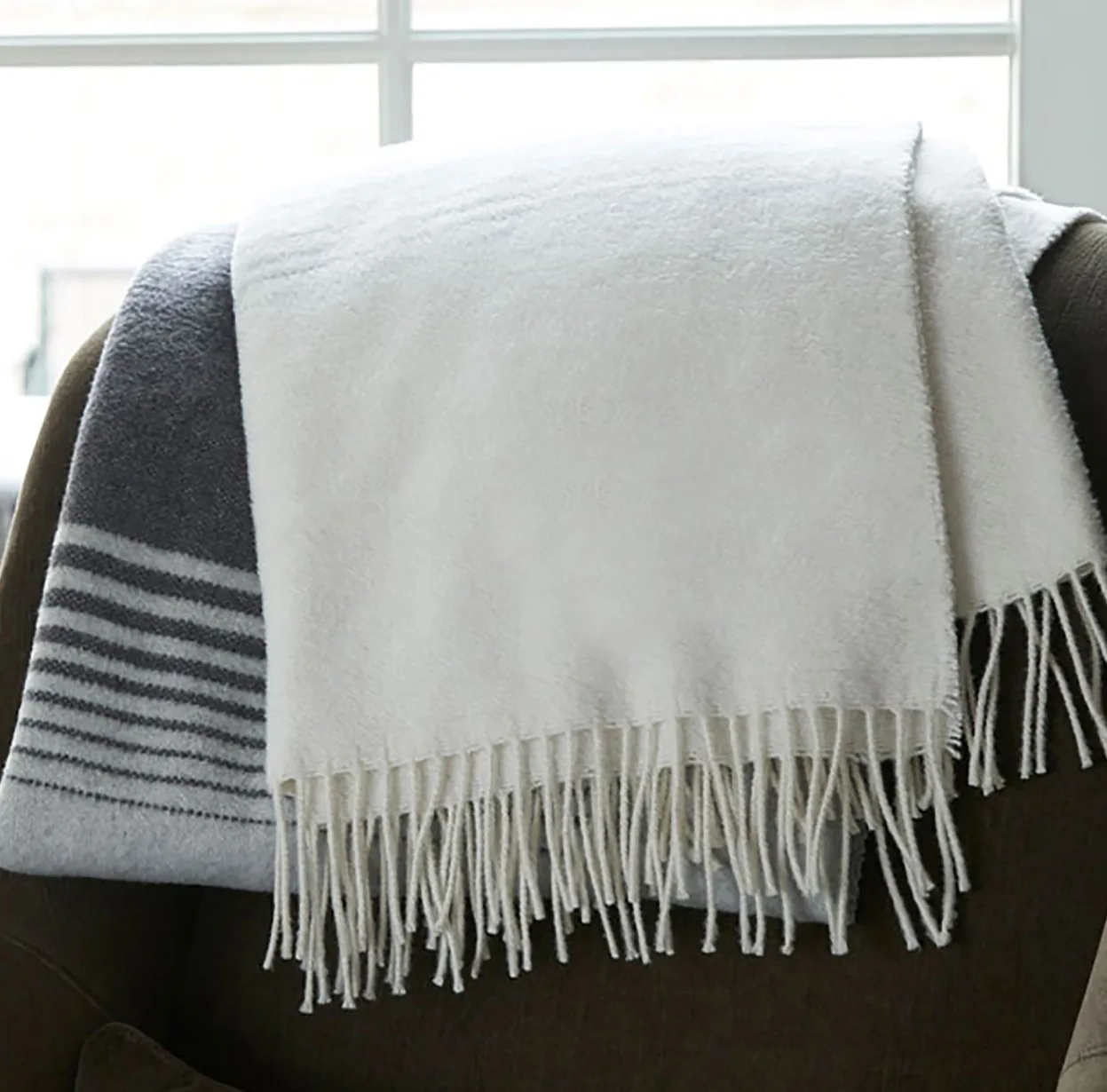 Gray w/ White Stripes