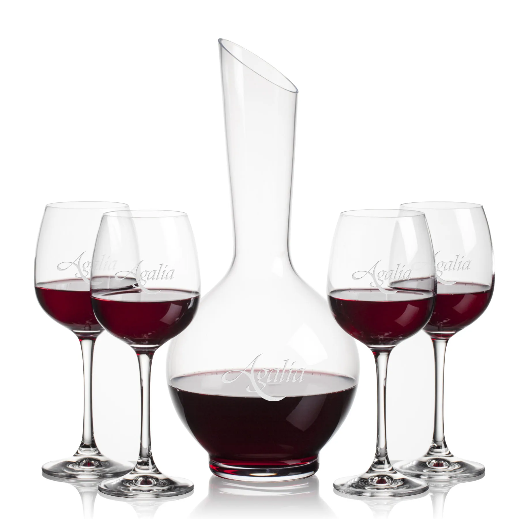 Stemmed Set, Danforth Wine Set, Carafe & 4 Wine