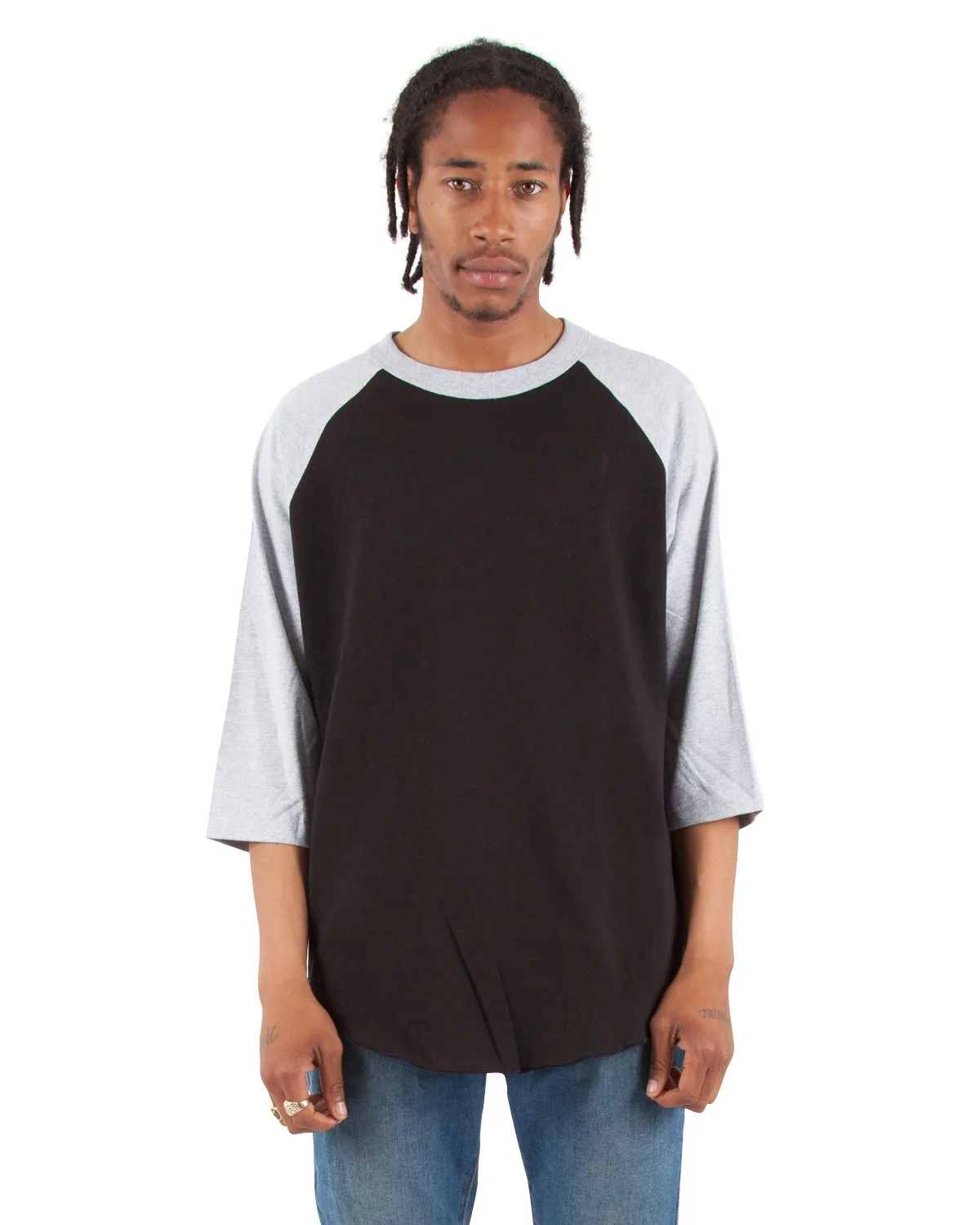 SHAKA WEAR Adult Three-Quarter Sleeve Raglan T-Shirt