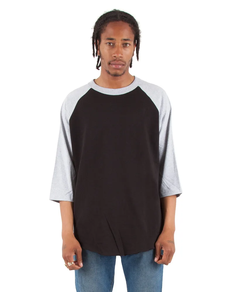SHAKA WEAR Adult Three-Quarter Sleeve Raglan T-Shirt