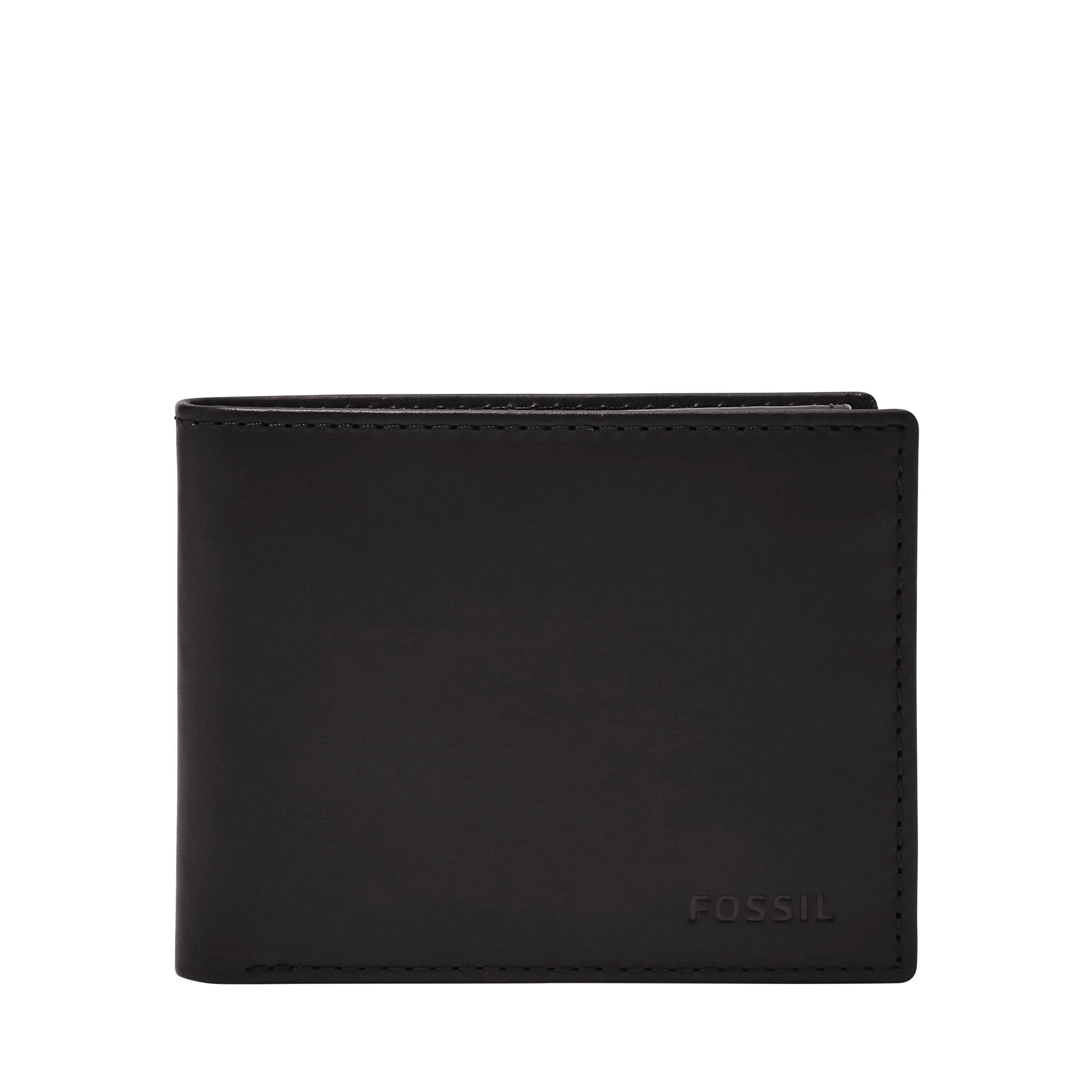 Fossil Derrick Rfid Passcase Leather Wallet Black