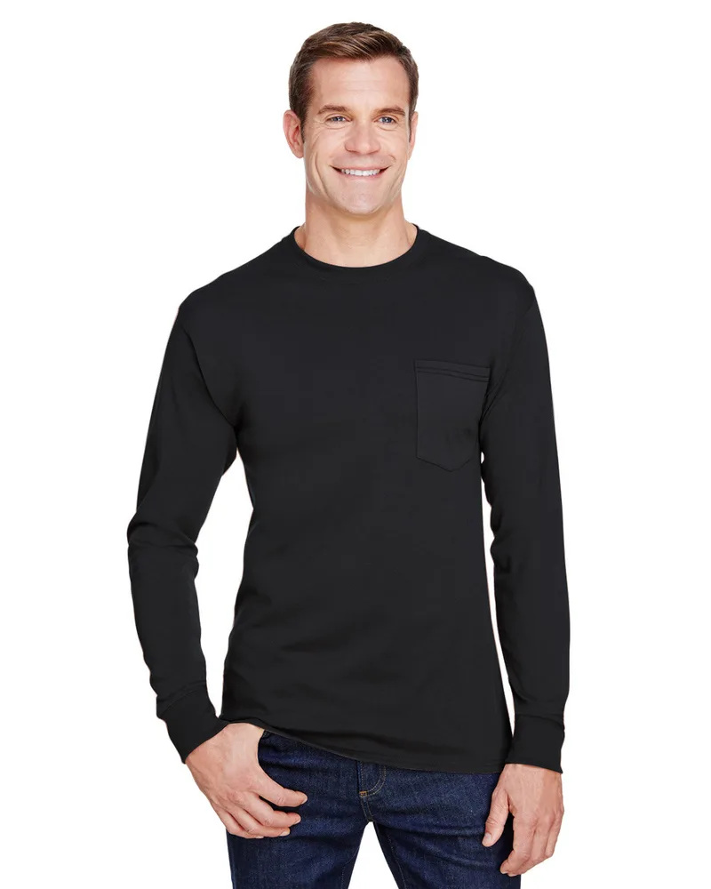 Hanes Printables Adult Workwear Long-Sleeve Pocket T-Shirt