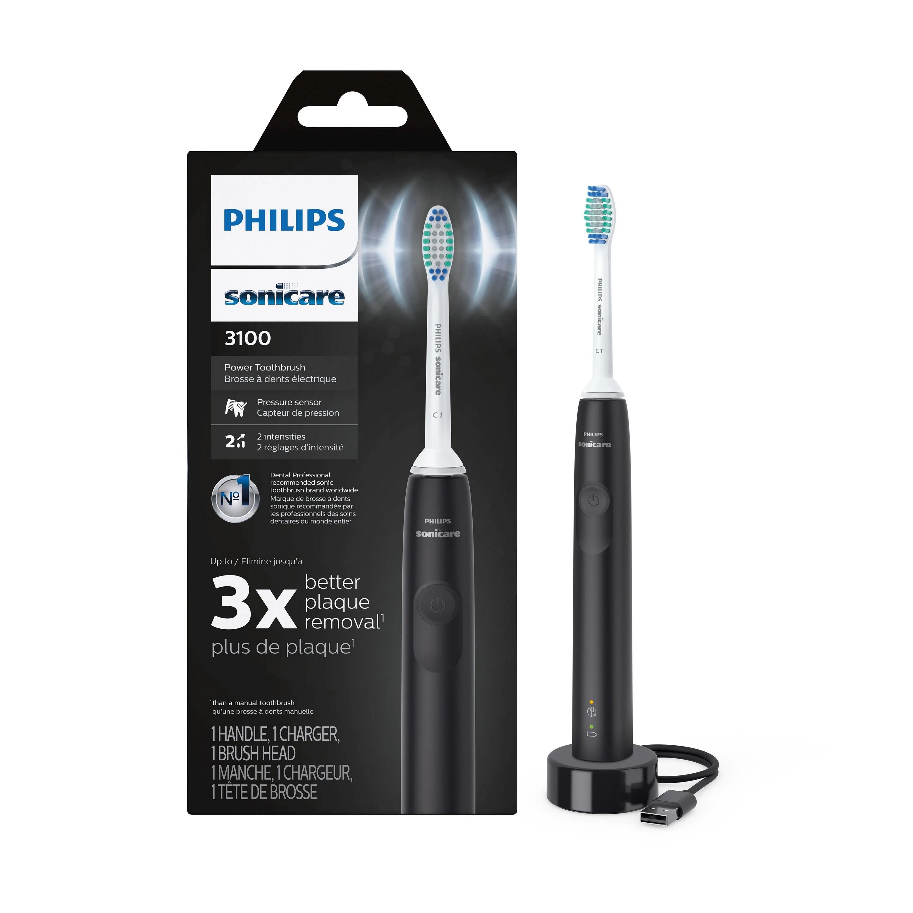 Philips Sonicare 3100 Series Sonic Electric Toothbrush Black