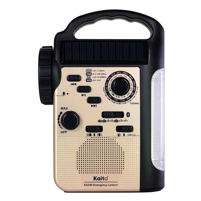 Kaito Emergency Radios & Wireless Mics Weather Radio/Light/Bluetooth/Mp3/Phone Charging Station