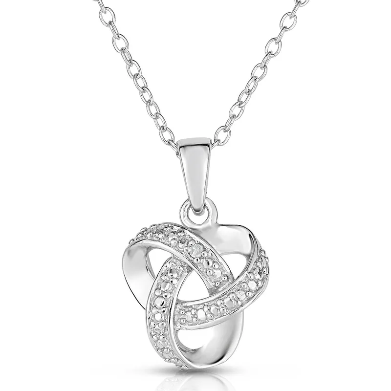 Jilco Inc Diamond Love Knot Necklace - Sterling Silver