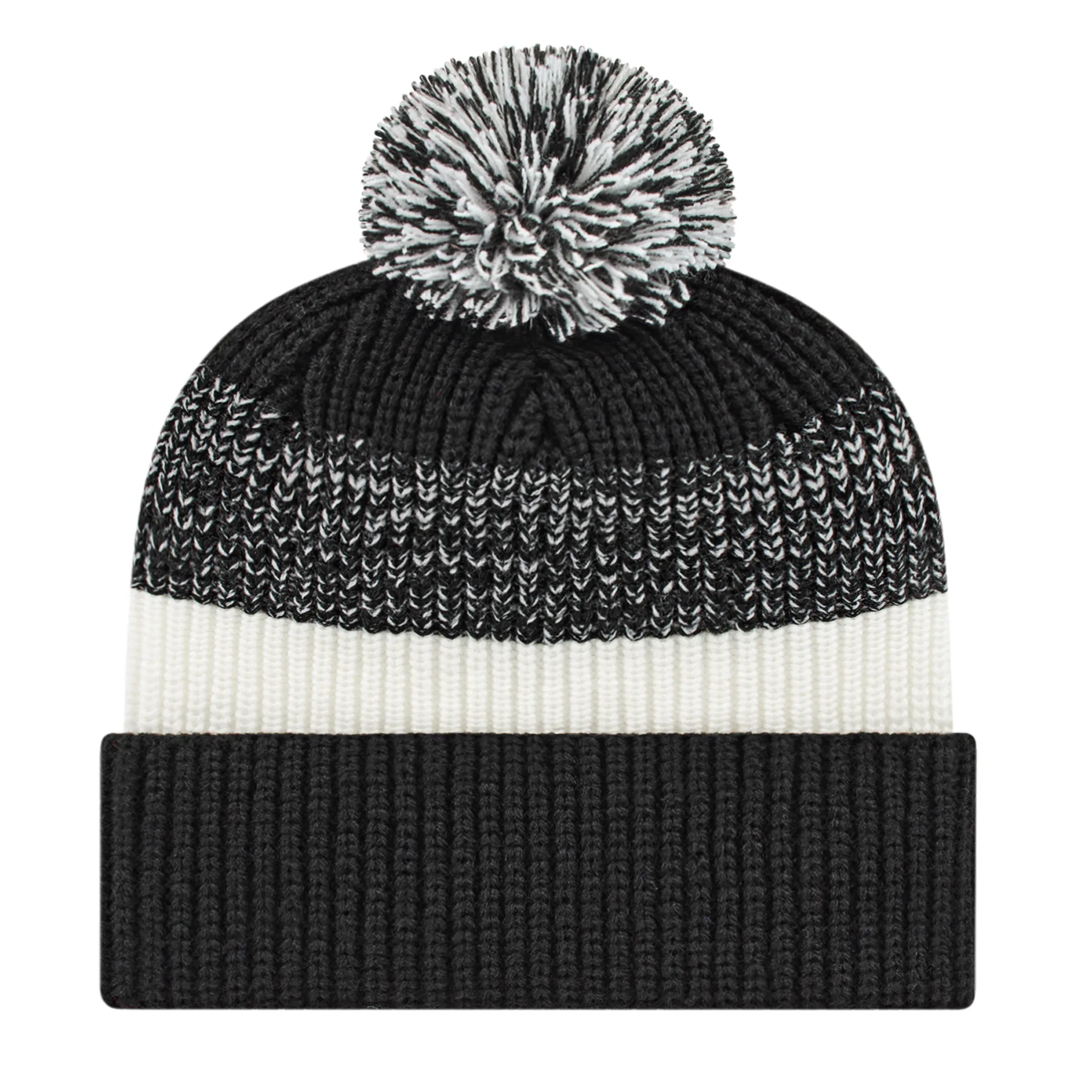 Thick Ribbed Knit Cap With Cuff view 3