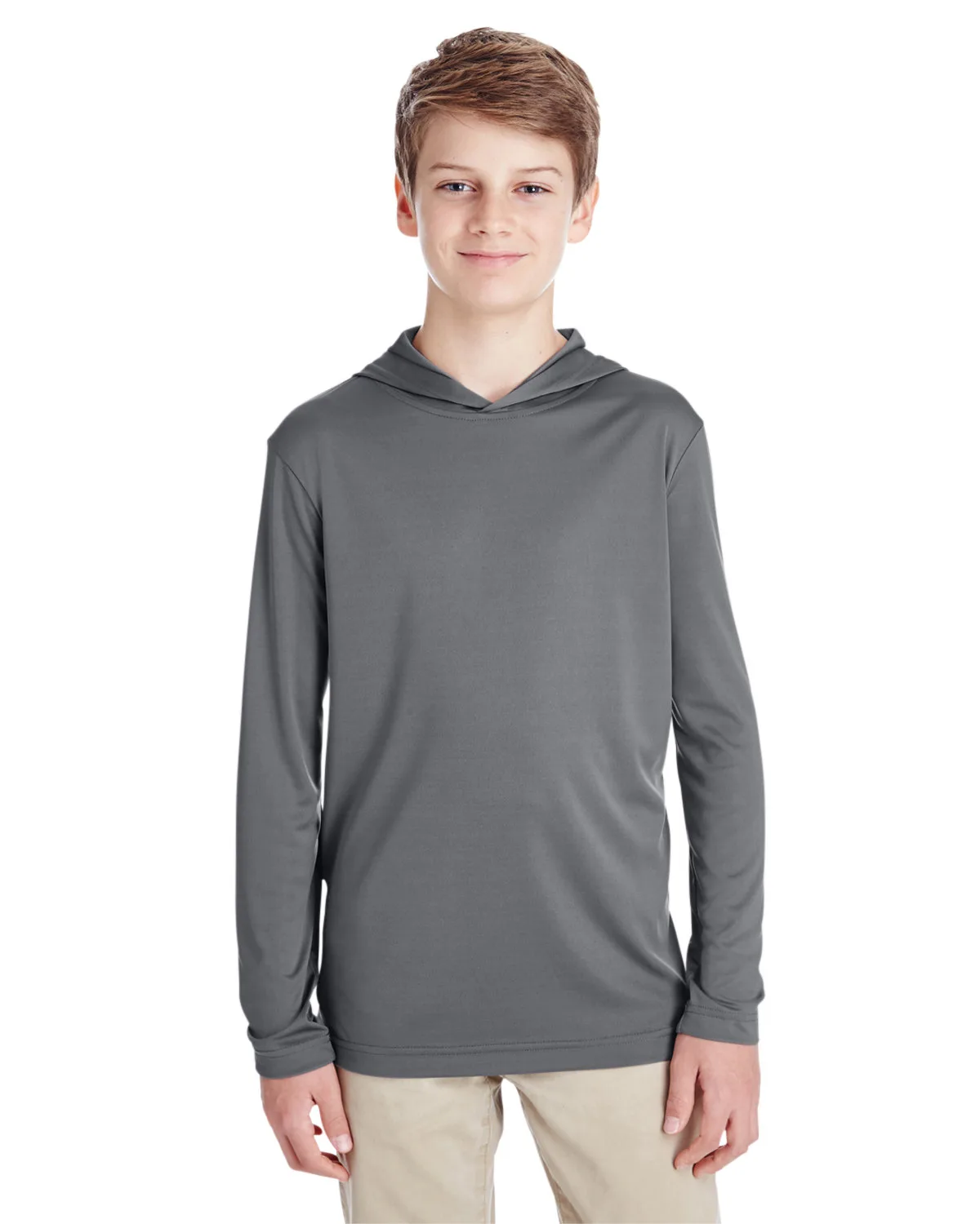 Team 365 Youth Zone Performance Long Sleeve Hooded T-Shirt view 4