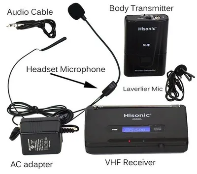 Hisonic® VHF Wireless Lavaliere Microphone w/Long Range